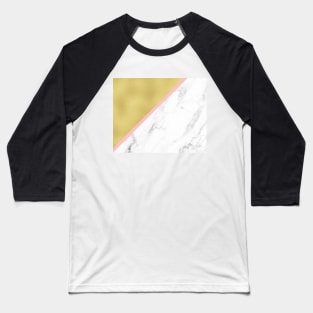 Marble and gold background pink line Baseball T-Shirt